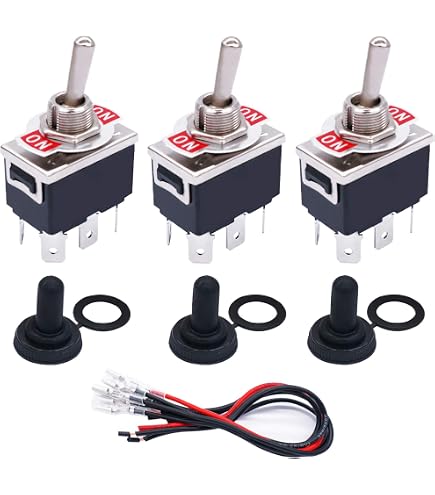 TWTADE 3 Pcs Momentary Heavy Duty Rocker Toggle Switch 6 Pin 3